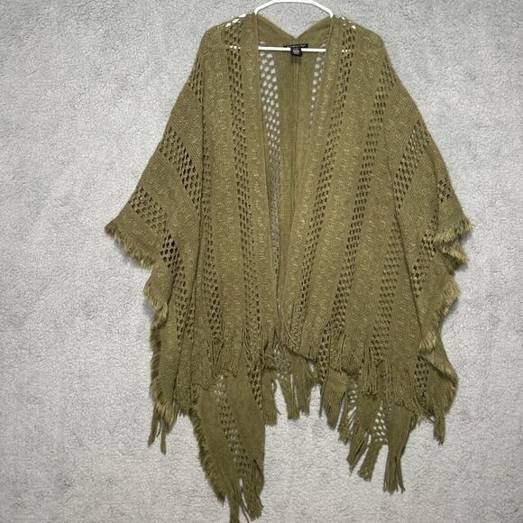 Do Everything In Love One Size Knit Poncho Open Front Cardigan - Picture 1 of 3